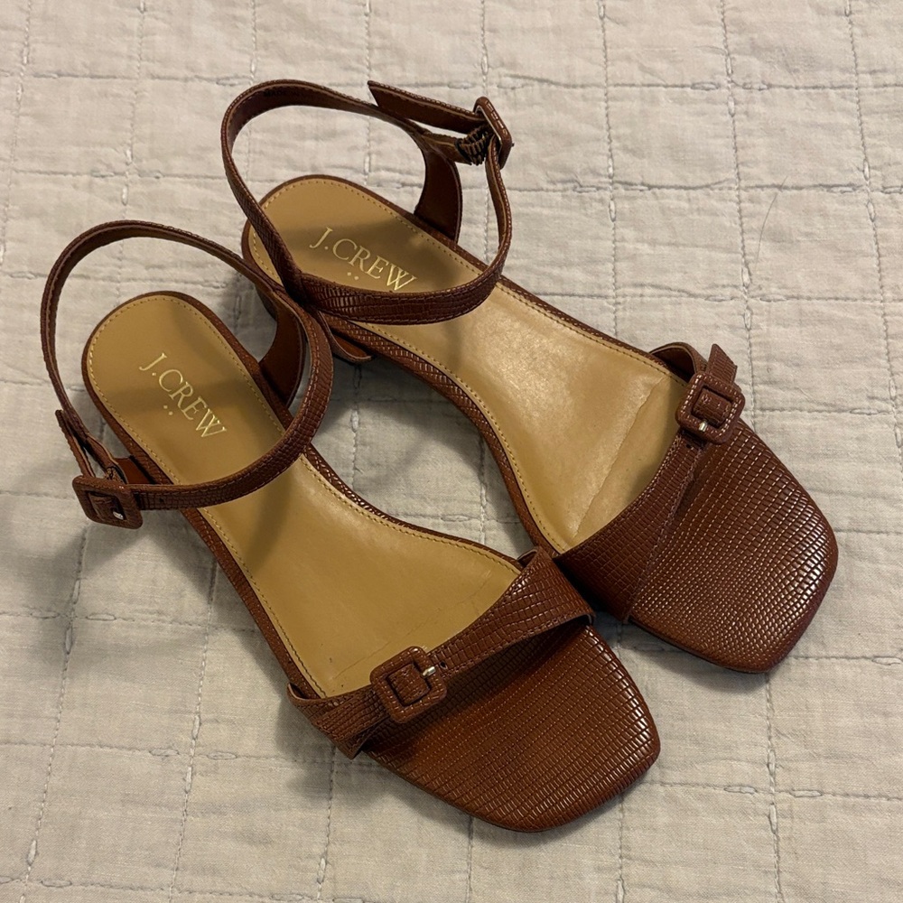J.Crew croc embossed sandals
